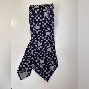 Emporio Armani Vintage Men’s Blue and White‎ Checkered Tie